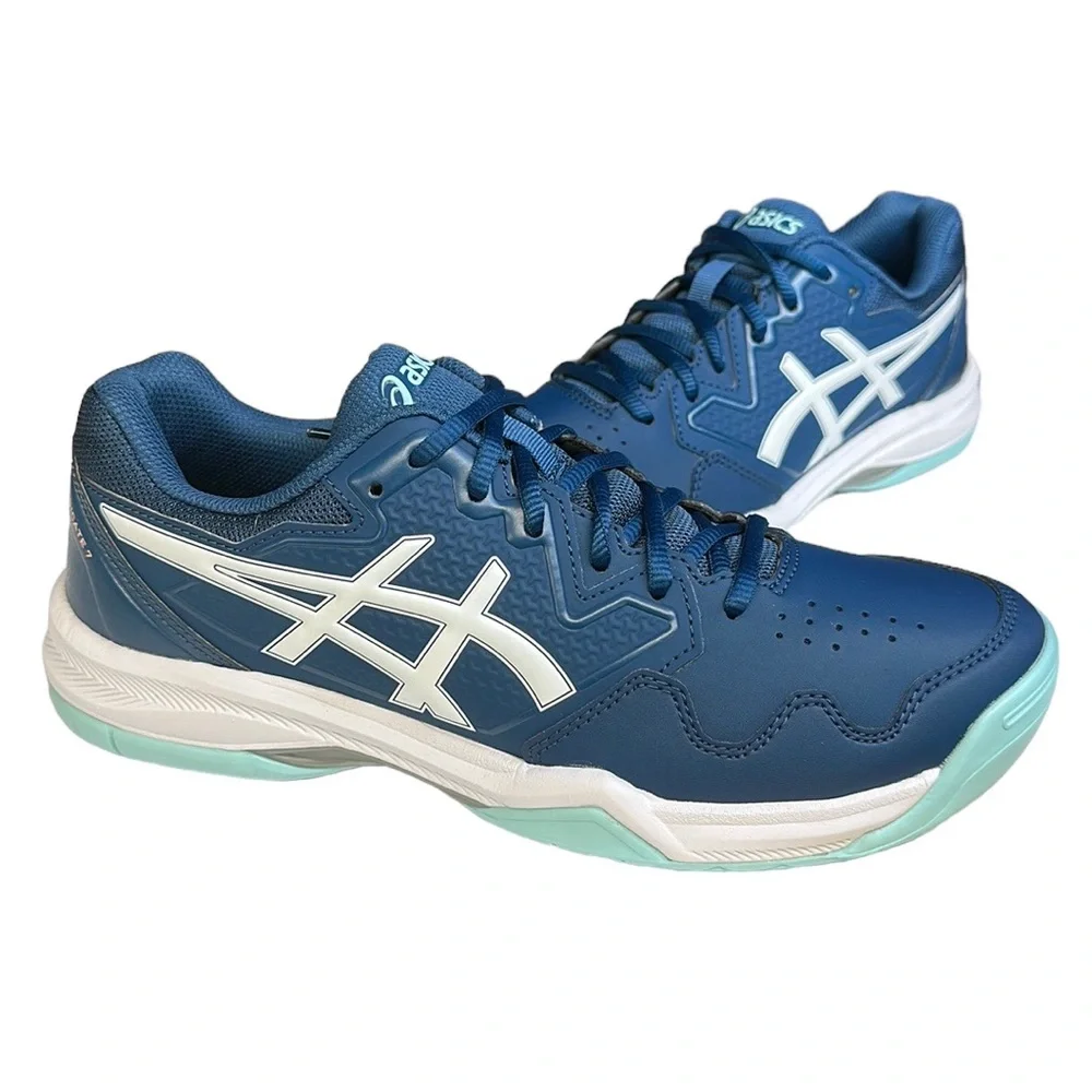 ASICS Gel-Dedicate 7 Steel Blue/White Tennis/Pickleball/Athletic Shoes S…
